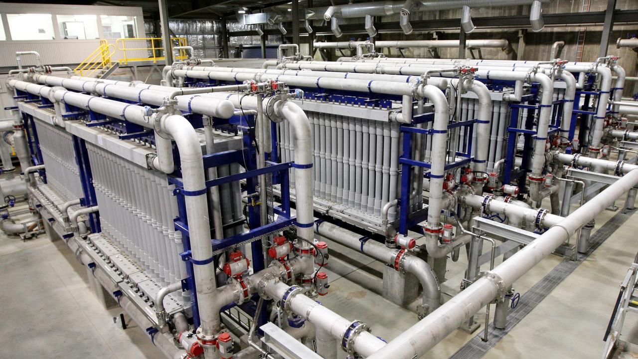 Micro filtration membranes at the Bundamba Advanced Water Treatment Plant, west of Brisbane.