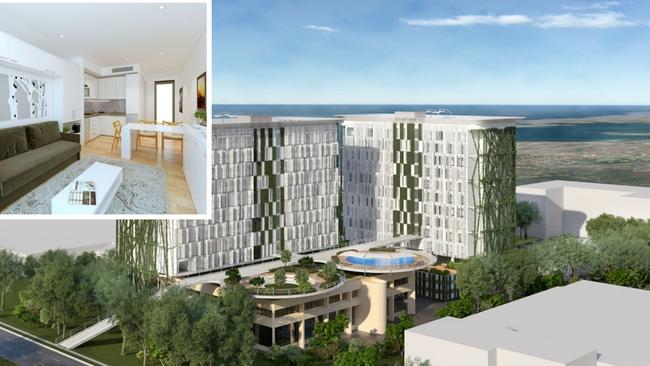 Artist impressions of the proposed accomodation next to the Northern Beaches Hospital. Picture: urbaine architecture