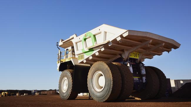 A battery-operated truck owned by Fortescue.