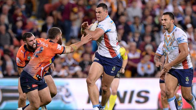 Morgan Boyle during his mega effort against the Storm in 2017. Picture: Getty Images