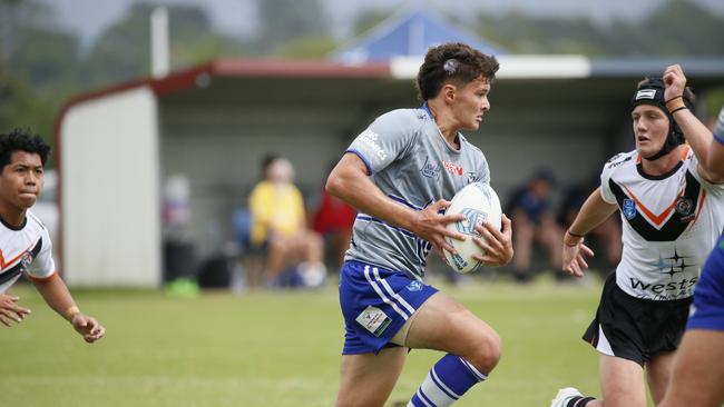 North Coast Bulldogs in action against the Macarthur Wests Tigers during round two of the Andrew Johns Cup at Kirkham Oval, Camden, 10 February 2024. Picture: Warren Gannon Photography.