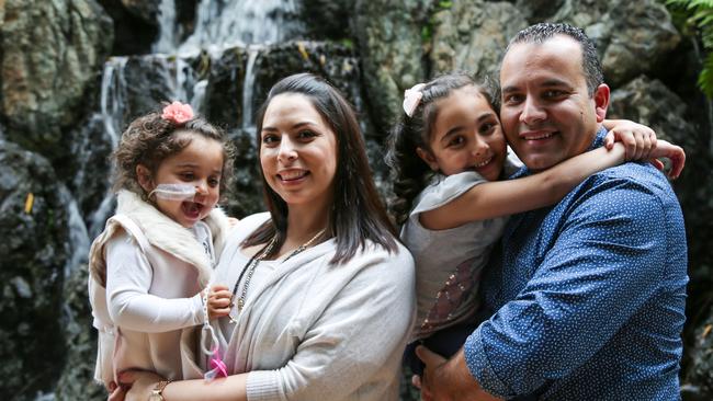 Charlize, Jule, Amelia and Paul Gravina, of Theresa Park, are keen to help researchers help children with the rare genetic disease.