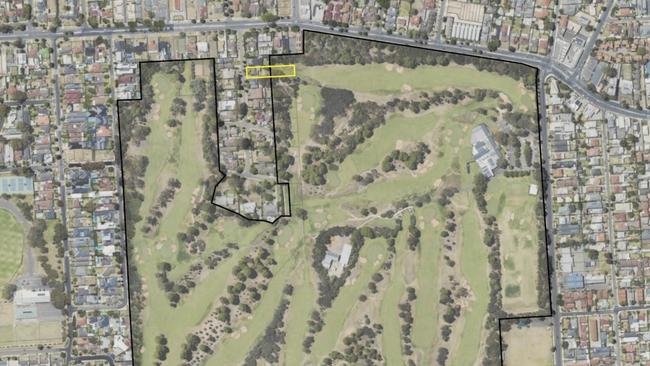 Kooyonga Golf Club's 16th hole (in yellow) would be expanded under a proposal. Picture: URPS