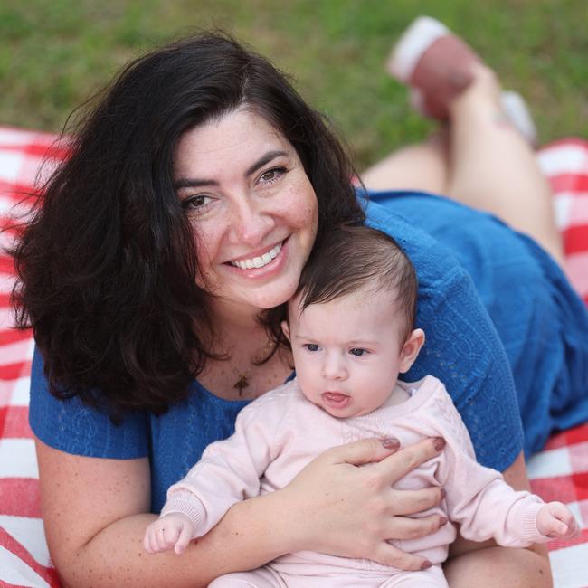 Logan mum Carol Eckert with her little miracle baby Antonia Eckert Addati. Picture: Annette Dew