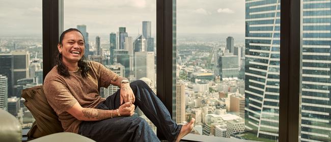 MasterChef and Survivor star Khanh Ong is pictured is his apartment above Melbourne’s city centre. Photographer: Eugene Hyland