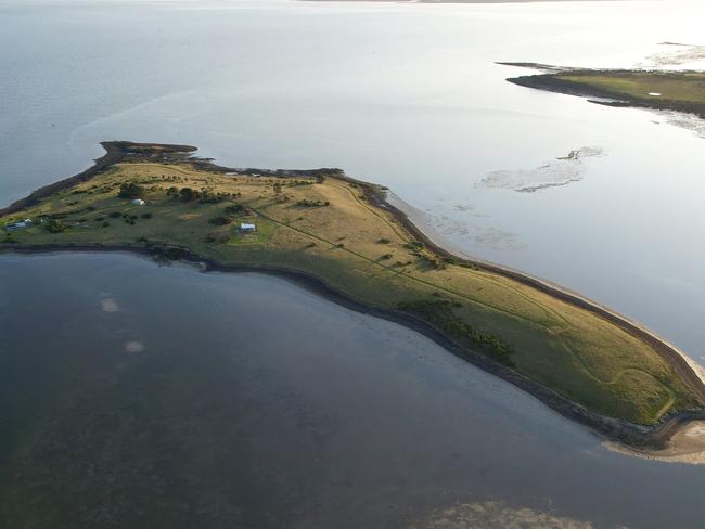 EMBARGOED UNTIL 6AM FRI 17 NOVHI Res image. Elizabeth Island is going up for sale with expression of interest being sort. The Island lies just south of French Island in Western Port Bay. Supplied aerial shots of the Elizabeth Island.                     Picture: Supplied