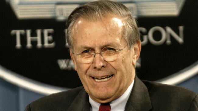 Former US secretary of defence Donald Rumsfeld