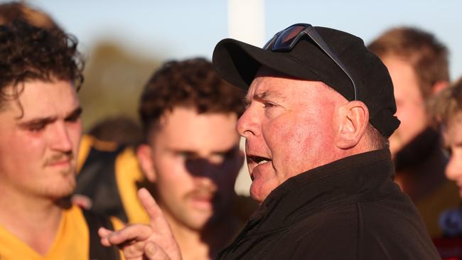 Bannockburn coach Ron Pilgrim. GDFNL North Geelong v Bannockburn. Picture: Alan Barber