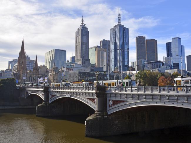 The city of Melbourne from the Yarra River.