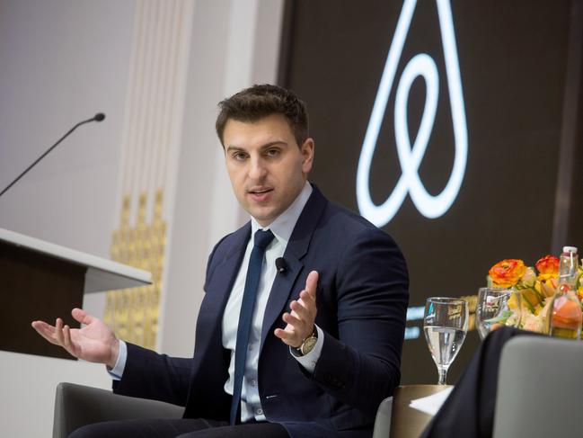 Brian Chesky, chief executive officer and co-founder of Airbnb said employees will still connect in person every quarter. Picture: Michael Nagle/Bloomberg via Getty Images.