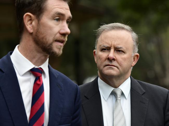 Federal Opposition Leader Anthony Albanese with former Reid candidate Sam Crosby. Crosby has moved in to Rockdale, triggering speculation he may be looking to run for the federal seat of Barton at the next election Photo: Bianca De Marchi