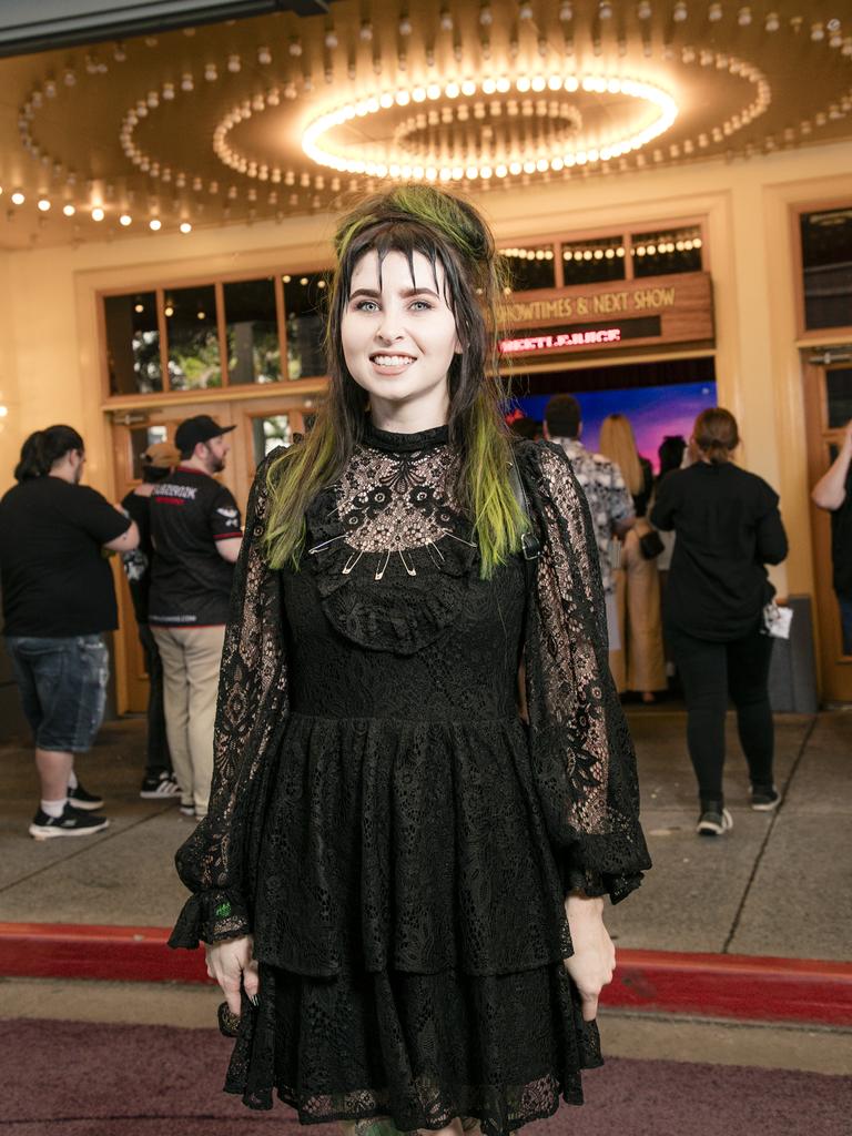 Hannah Bellert on the Green Carpet for the Queensland Premiere of Ã&#146;BeetlejuiceÃ&#147; at Warner Brothers Movie World on the Gold Coast. Picture: Glenn Campbell