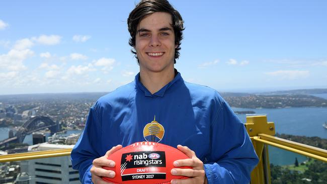 Darcy Fogarty enjoying the view of Sydney ahead of the national draft. Picture: AAP