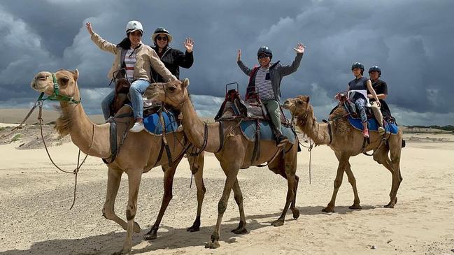 Camel riding in Anna Bay. Picture: Instagram