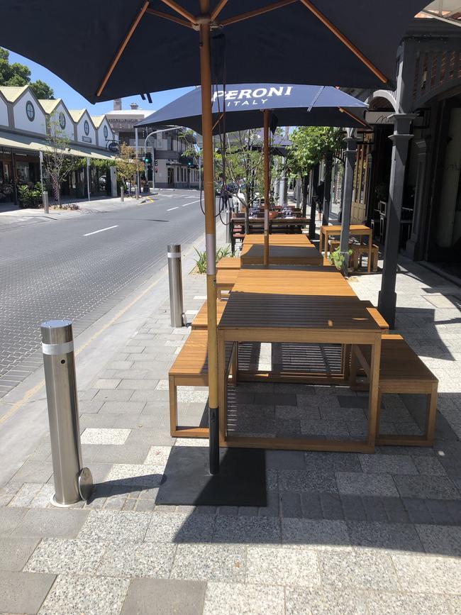 This is one of the new carparks . . . when the bollards and tables and chairs aren’t there.