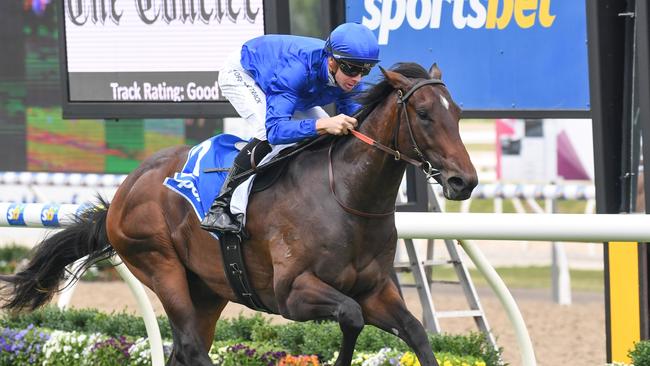 Aleppo Pine ridden by Jye McNeil wins the The Courier Handicap at Sportsbet-Ballarat Racecourse on December 07, 2024 in Ballarat, Australia. (Photo by Brett Holburt/Racing Photos via Getty Images)