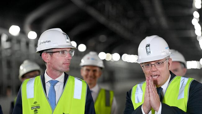 Former PM Scott Morrison and NSW Premier Dominic Perrottet taking a tour of the WestConnex M4-M5 Link Tunnel last year. Picture: NCA NewsWire/Jeremy Piper