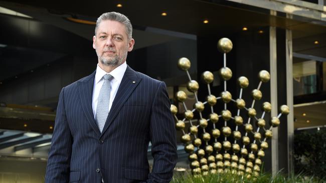 Crown Resorts chief executive Ciaran Carruthers at Crown Casino in Melbourne. Picture: NCA NewsWire / Andrew Henshaw