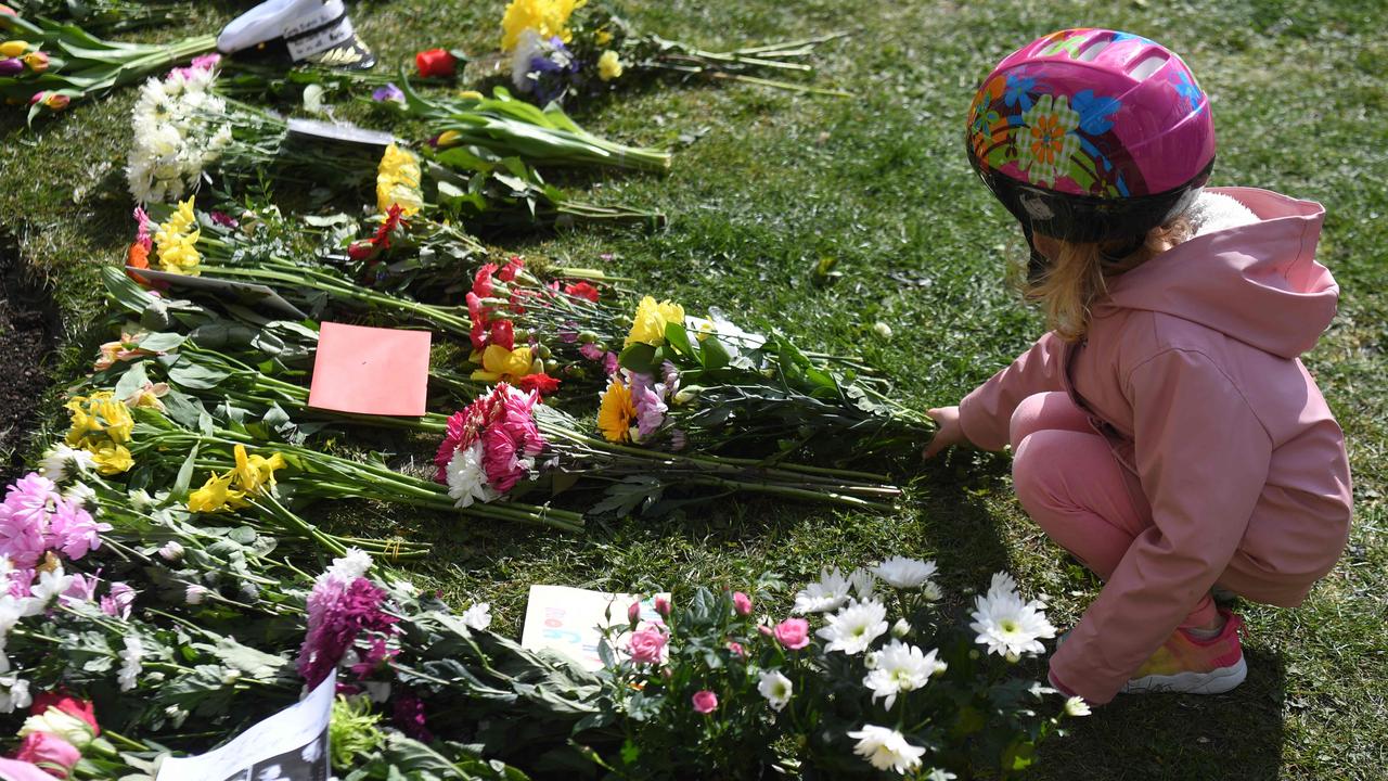 The sea of flowers is growing despite the royal’s official request for people to donate to charity instead. Picture: Daniel Leal-Olivas/AFP