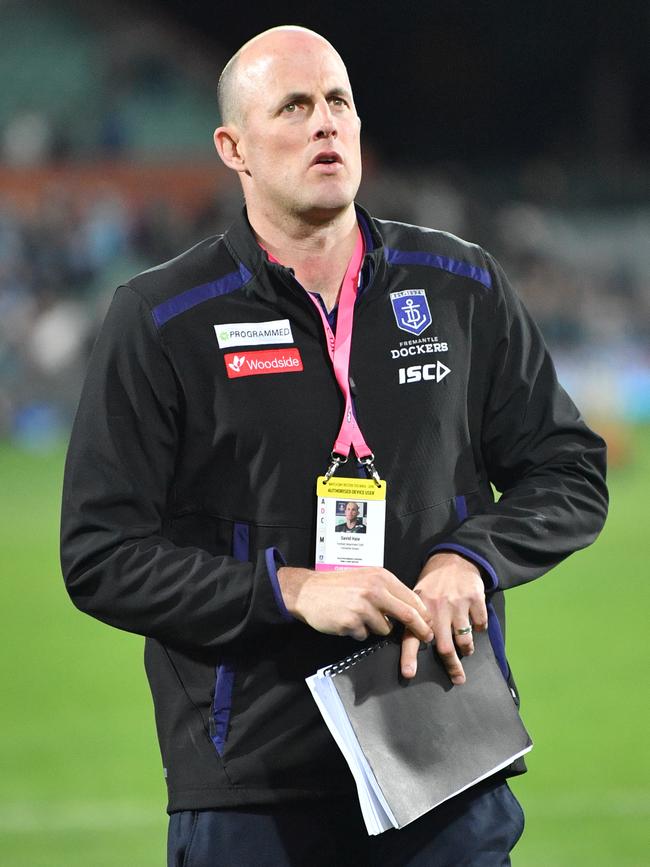 Hale spent time at the Dockers honing his coaching craft. Picture: AAP