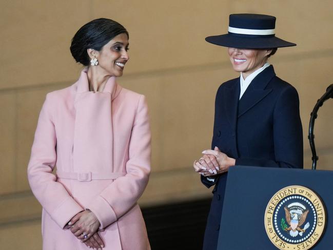 US Second Lady Usha Vance and First Lady Melania Trump. Picture: AFP