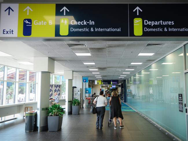 Darwin International Airport almost deserted  in between the hours of 12 and I Pm , usually a busy time for arrivals and departures Picture GLENN CAMPBELL