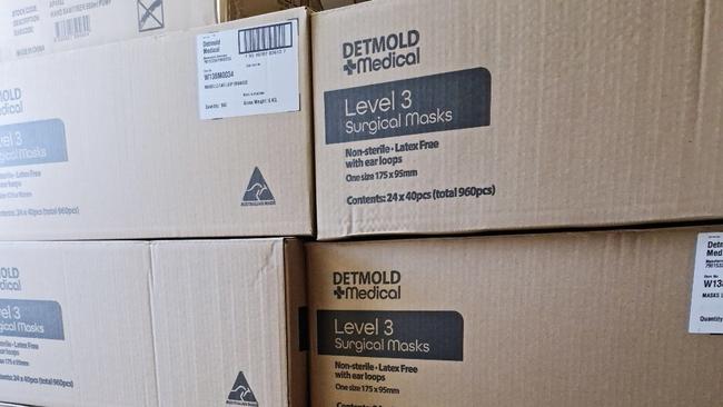 Boxes of masks that were sent to the electorate office of one MP.