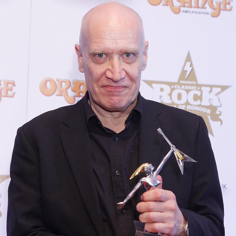 Wilko Johnson receives the Innovator Award at the Classic Rock Roll of Honour in 2013 (Photo by Jo Hale/Getty Images)