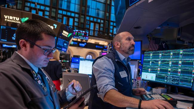 Traders at the New York Stock Exchange. Picture: Spencer Platt/AFP