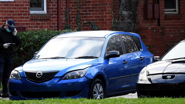 AFP officers searched an apartment and a car believed to be connected to the Brighton terror stack. Picture: Nicole Garmston