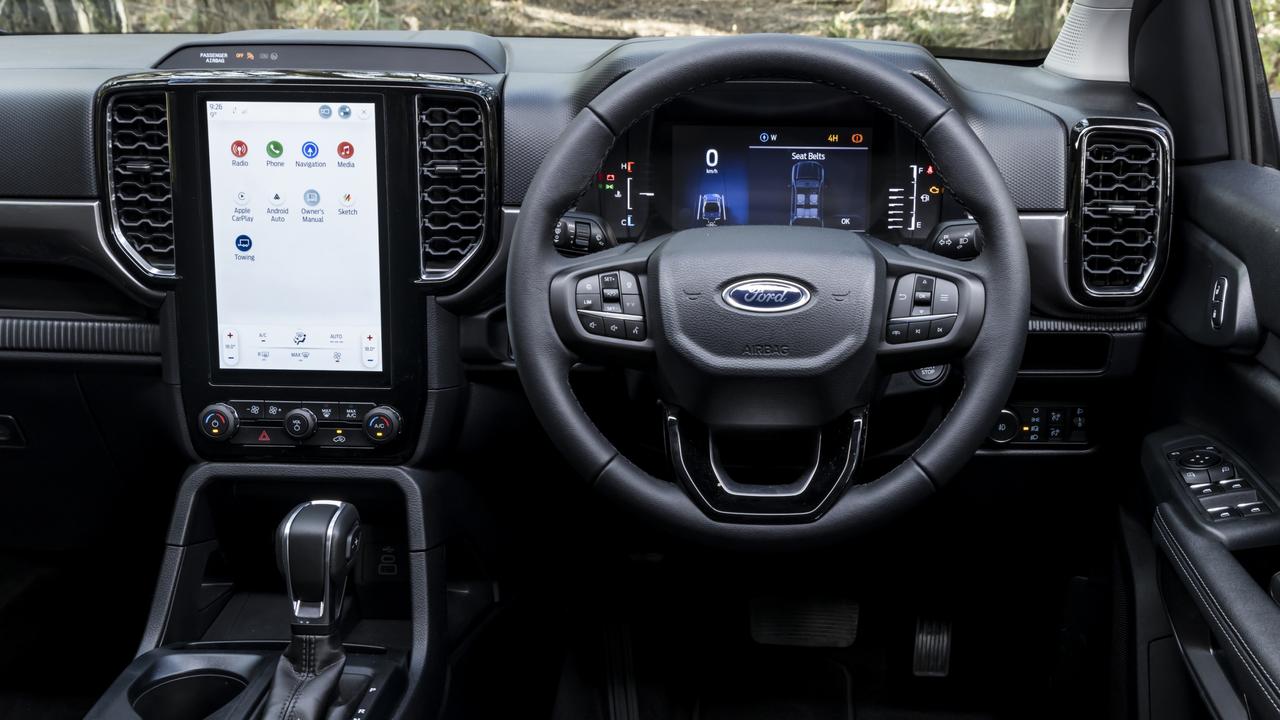 The Ranger has a digital dash and tablet-like touchscreen. Photo: Mark Bean