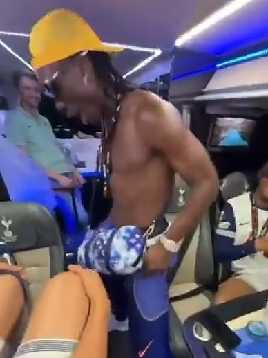 Bissouma cut loose on the team bus on the way back to the hotel.