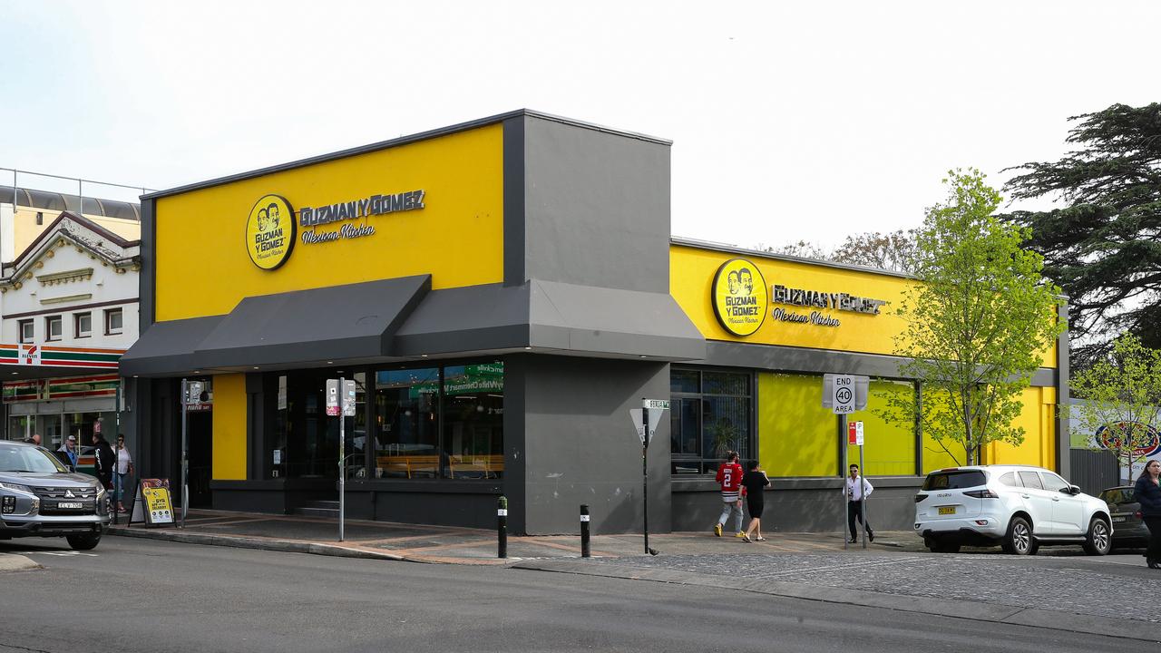 A general view of the Guzman Gomez on Marrickville Road and the corner of Illawarra Street in Marrickville where a man was allegedly stabbed to death outside. Picture: NewsWire / Gaye Gerard