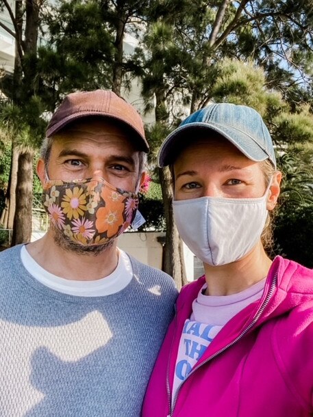 Zoe Gertz and husband Phillip Lowe on one of their exercise outings.