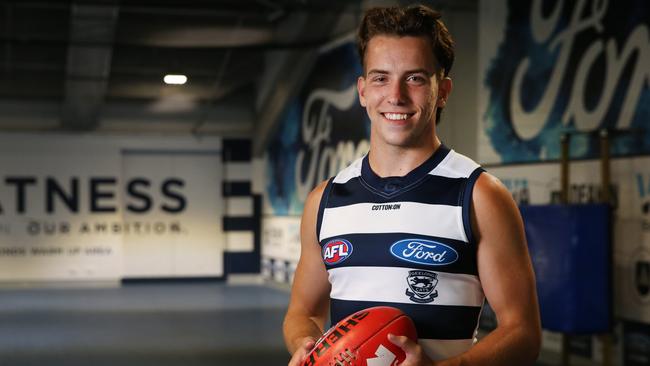 Francis Evans has had a whirlwind first season at Geelong. Picture: Peter Ristevski