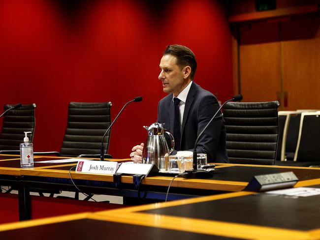 NSW Transport Secretary Josh Murray appears at the inquiry on Thursday. Picture: John Appleyard