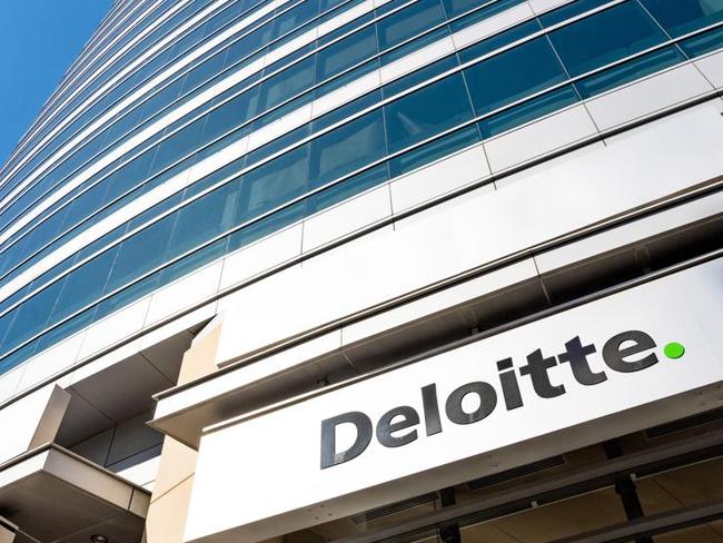 May 5, 2019 San Jose / CA / USA - Deloitte logo above the entrance to their offices in downtown San Jose, south San Francisco bay area