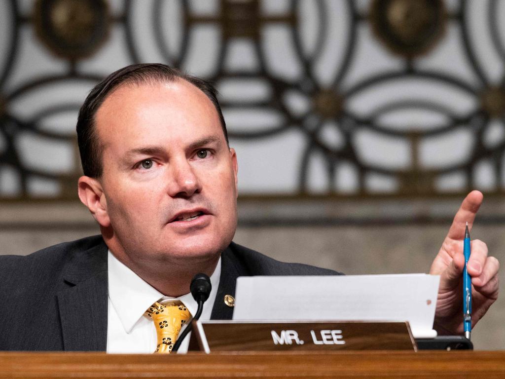 Senator Mike Lee doesn’t seem to appreciate the strict security protocols at Fort Knox. Picture: Bill Clark/POOL/AFP