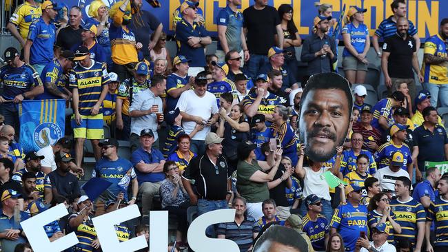 Parramatta fans will attend the new season’s opening game at Bankwest Stadium with the code gearing up to combat the spread of coronavirus. Picture: Brett Costello