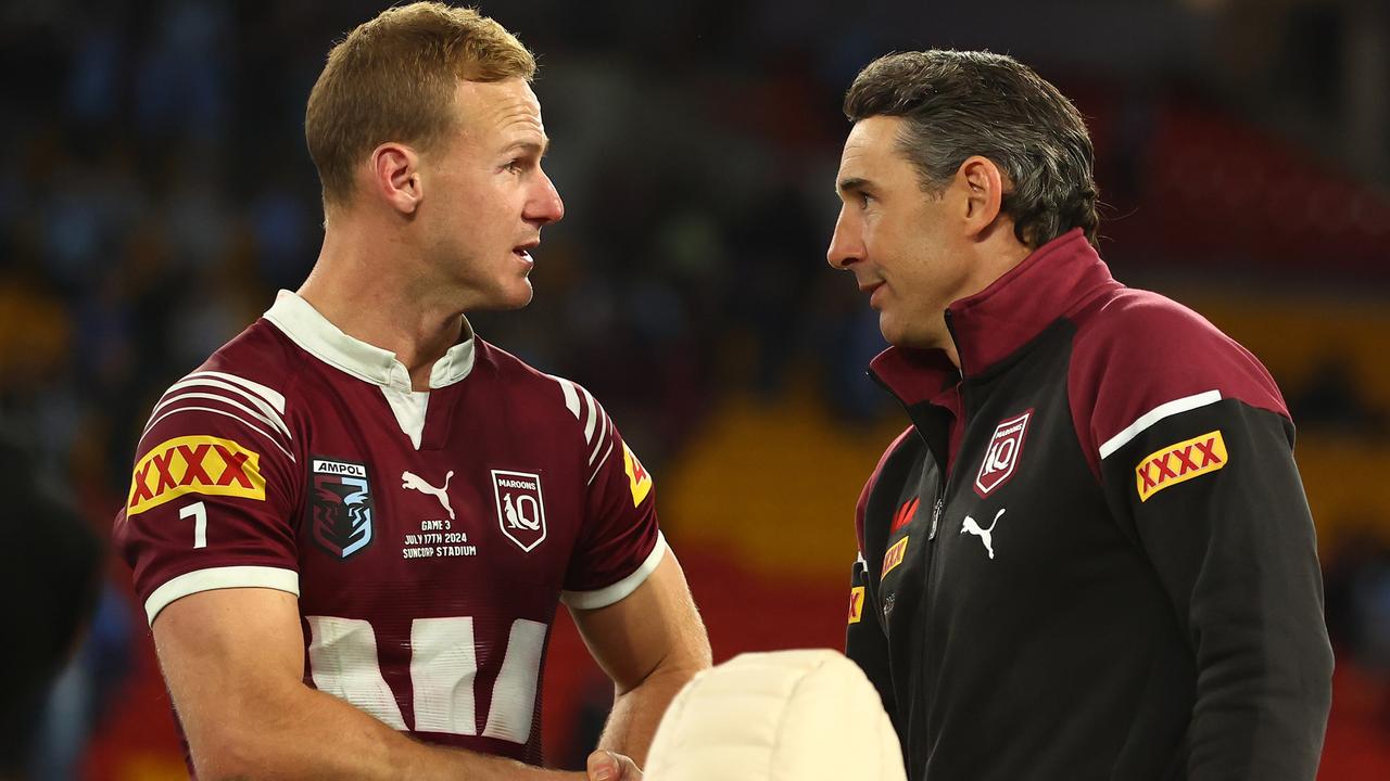 Queensland coach Billy Slater (right) has some tough selection calls to make. (Photo by Chris Hyde/Getty Images)