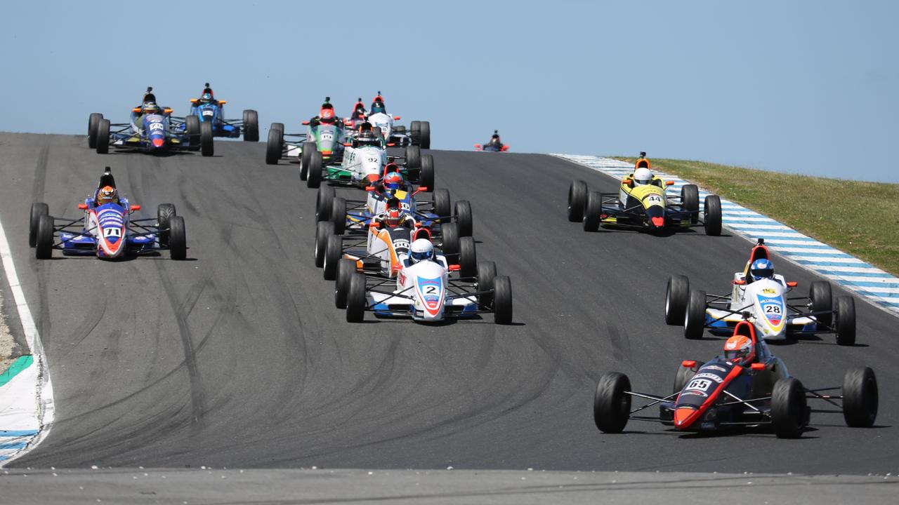 Formula Ford provided close racing all weekend, with the round won by Tom Sargent. Image: Revved Photography.