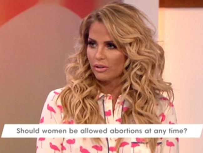 Katie Price said she’d had “a couple” of abortions.