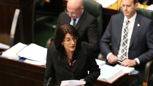 Human Services Minister Jacquie Petrusma is again questioned in State Parliament over the Safe Pathways program for children in out-of-home care. Picture: NIKKI DAVIS-JONES