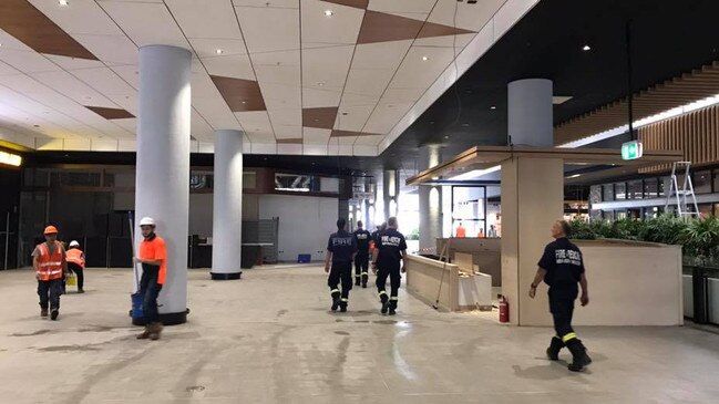 Sutherland firefighters tour the near-complete South Village development in Kirrawee. Picture: FRNSW