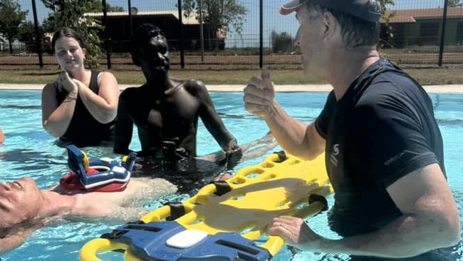 The Y Australia's Northern Territory aquatic programs director, Rob West, travelled to Wadeye in early October to train up a new batch of local lifeguards. Picture: Facebook/ Remote Pools Project