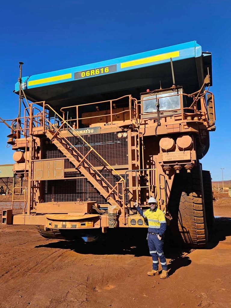 Brendan Williams onsite on an iron ore mine in WA. Picture: Supplied