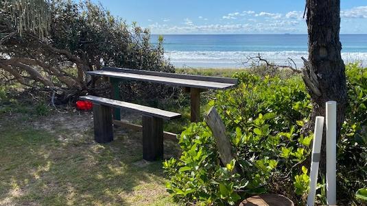 A table and chairs built by a private resident at Peregian Beach. Picture: Contributed