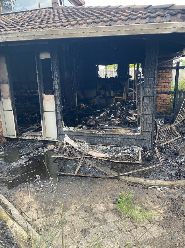 A family’s home of 18 years is now a crime scene and officially ‘under investigation’ after being engulfed by flames south of Brisbane. Photo: contributed.