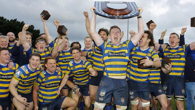 The victors at the end of the Charter Hall Shute Shield decider.