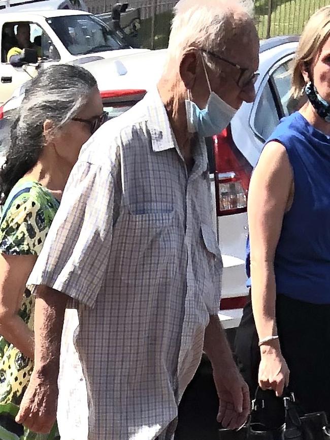 Noel Ryan (centre) leaving Lismore District Court in November 2021.